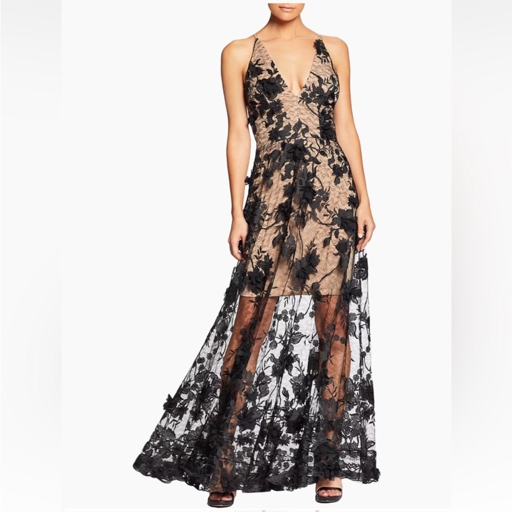 ✨DRESS THE POPULATION✨Sidney Sheer Lace Gown